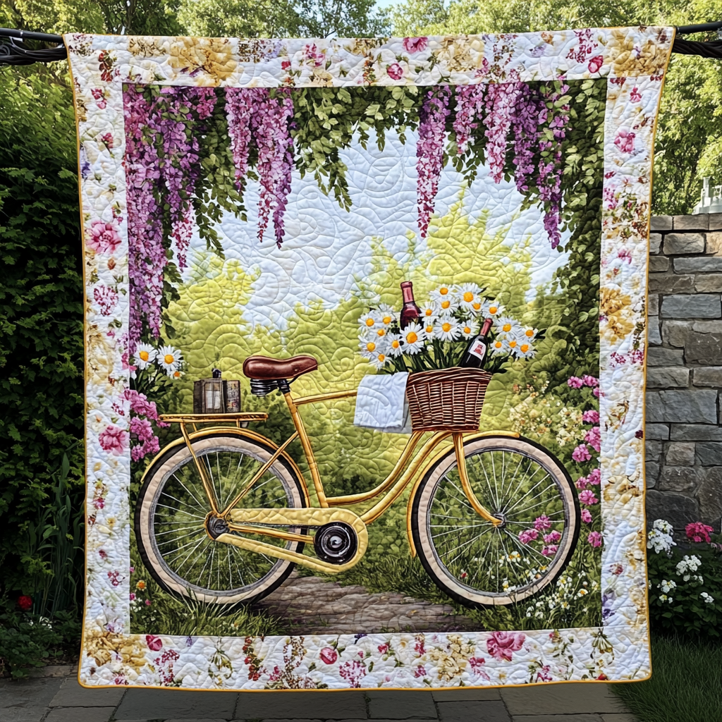 Petal-Powered Adventure Quilted Blanket Gifts For Cyclists
