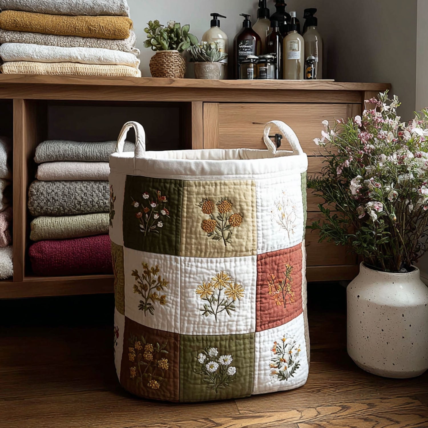 Petal Prism Quilted Laundry Basket Gift Idea For Busy Families