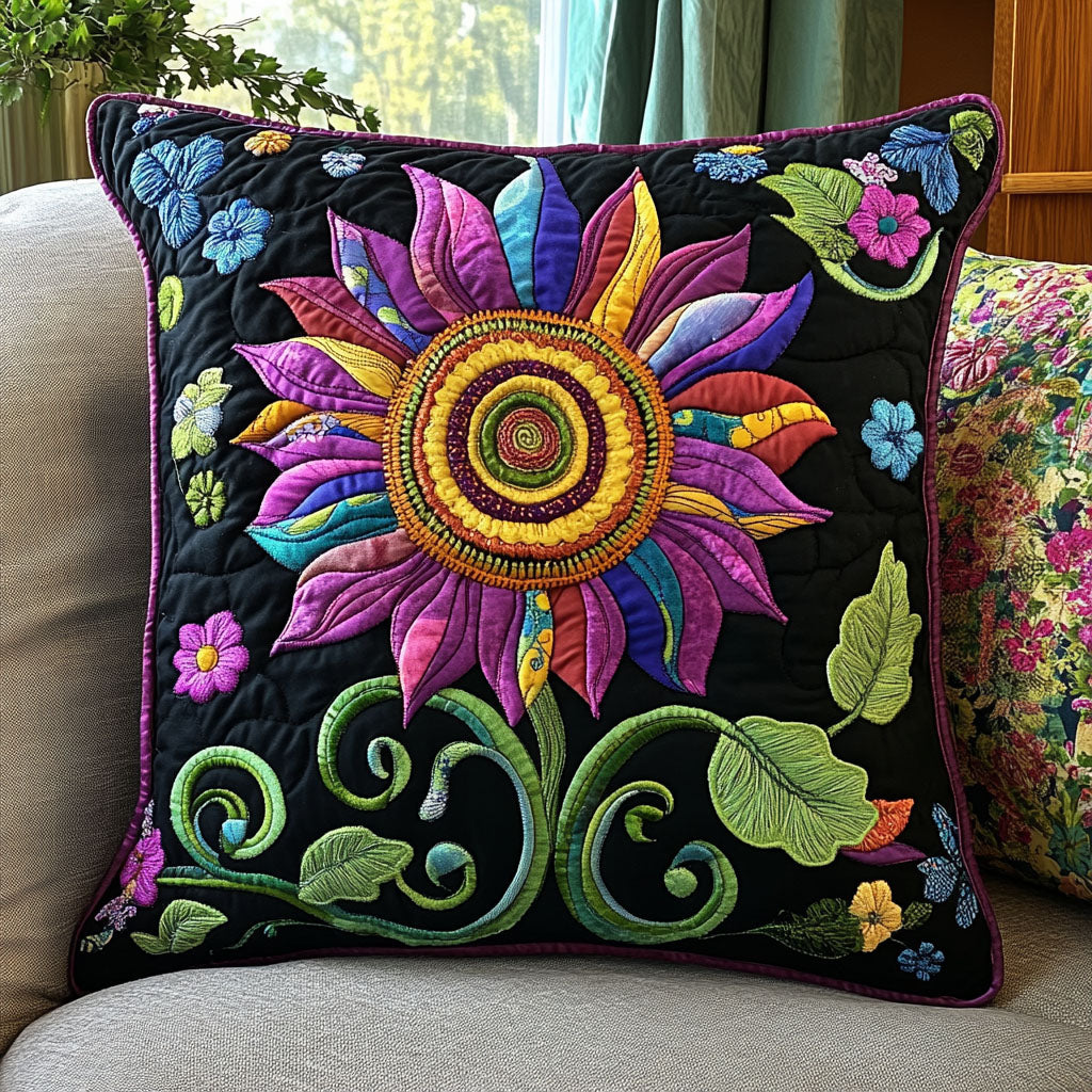Petal Prism Quilted Pillow Case Home Decor Pillow Covers Sunflower Gifts For Women