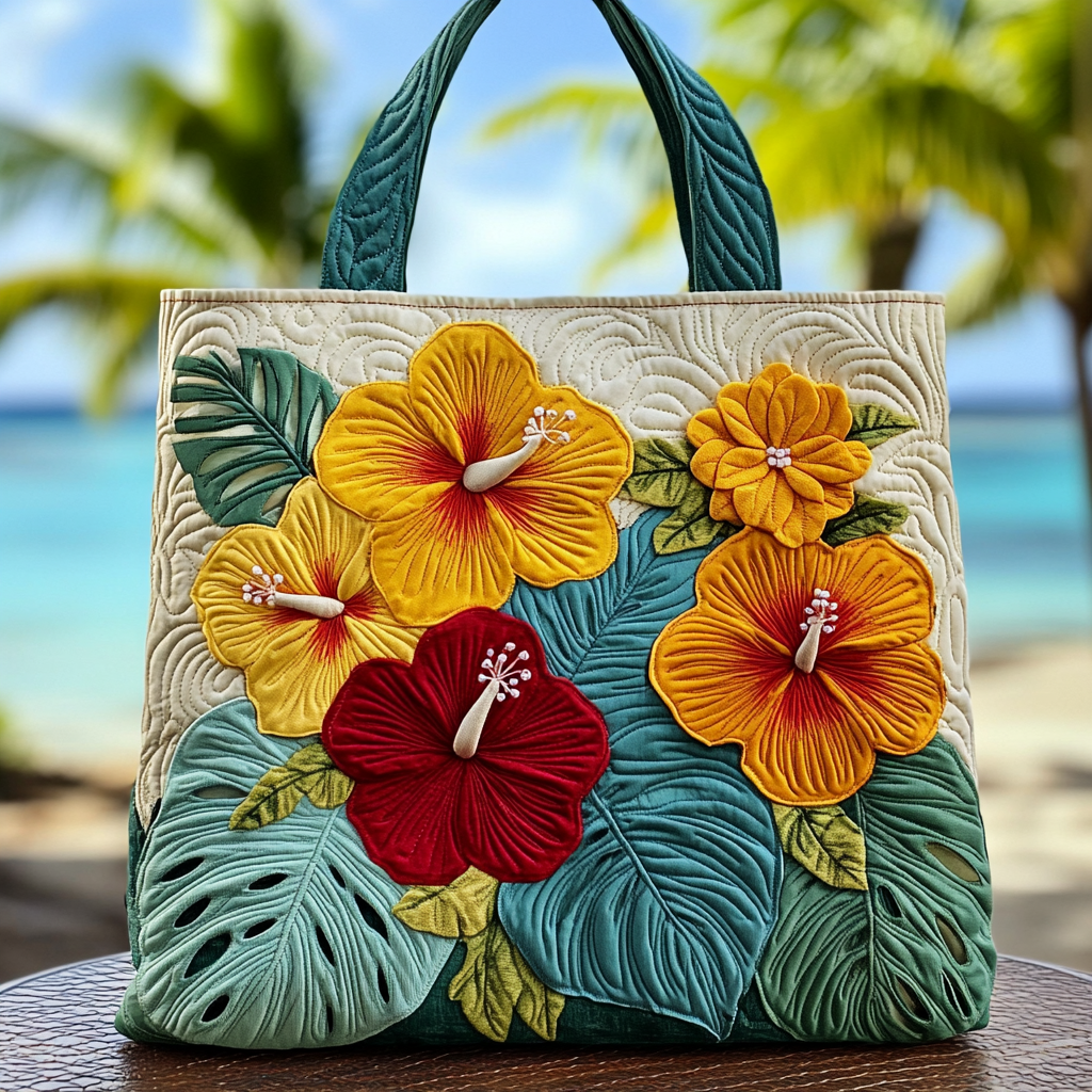 Petal Shine Quilted Tote Bag Birthday Gift For Beach Lover