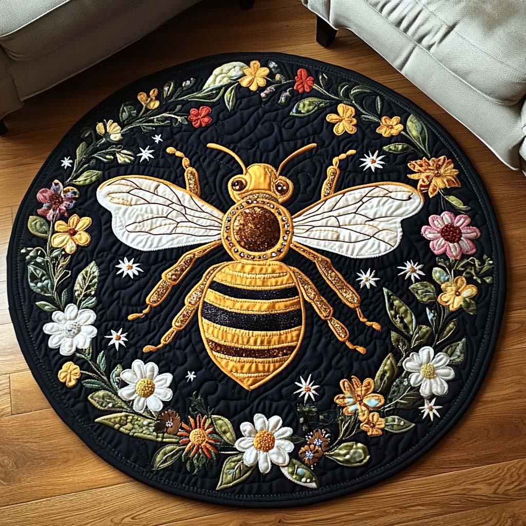 Petalled Watch Quilted Round Mat Home Front Door Design Best Gifts For Farmers