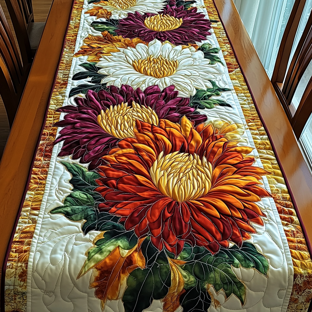 Petals of Paradise Quilted Table Runner Holiday Table Runners Christmas Floral Gifts