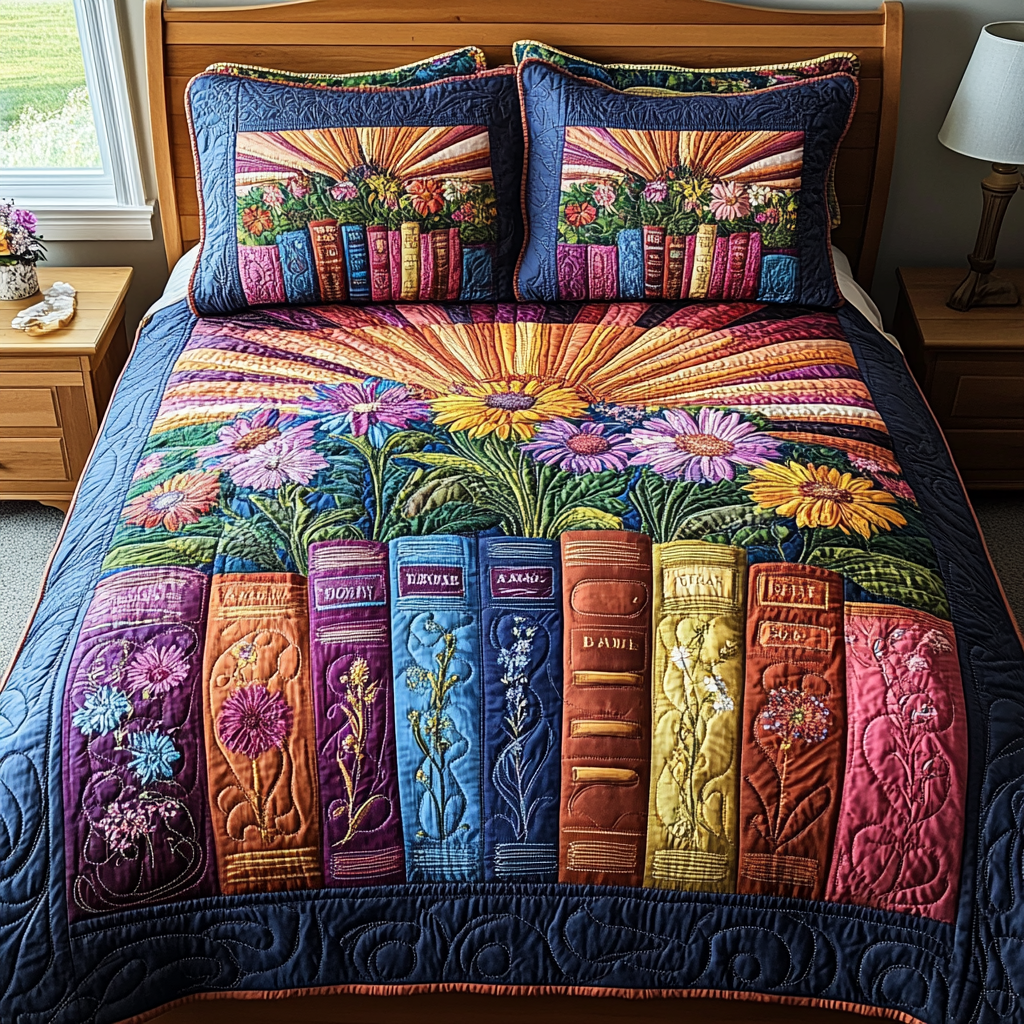 Petals Prose Quilted Bedding Set Bed Decor Ideas Best Book Related Gifts