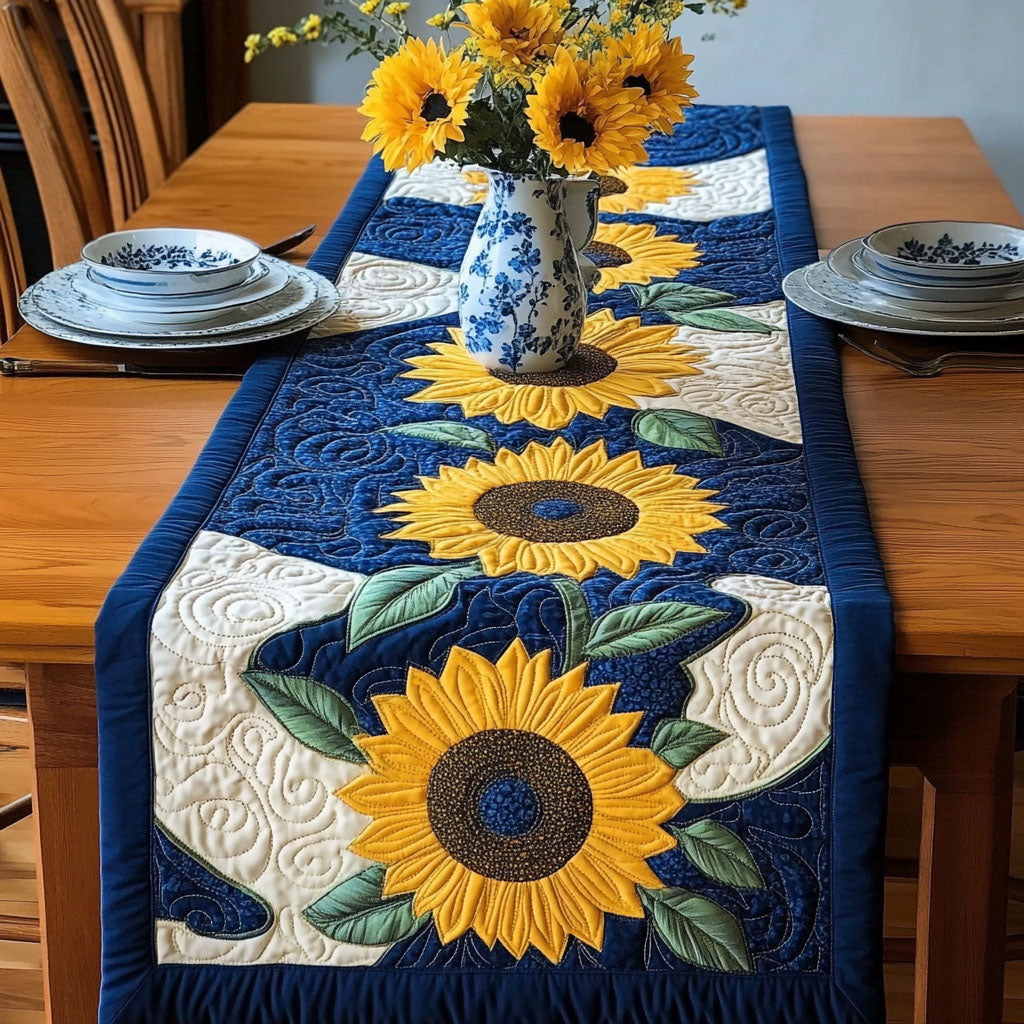 Petalscape Quilted Table Runner Flower Table Runner Kitchen Table Decor Ideas