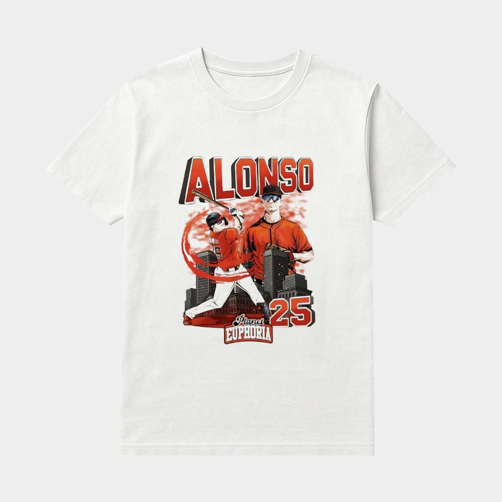 Pete Alonso 25 Baltimore Baseball Player Collage Swing Skyline Shirt Game Day Fan Merch