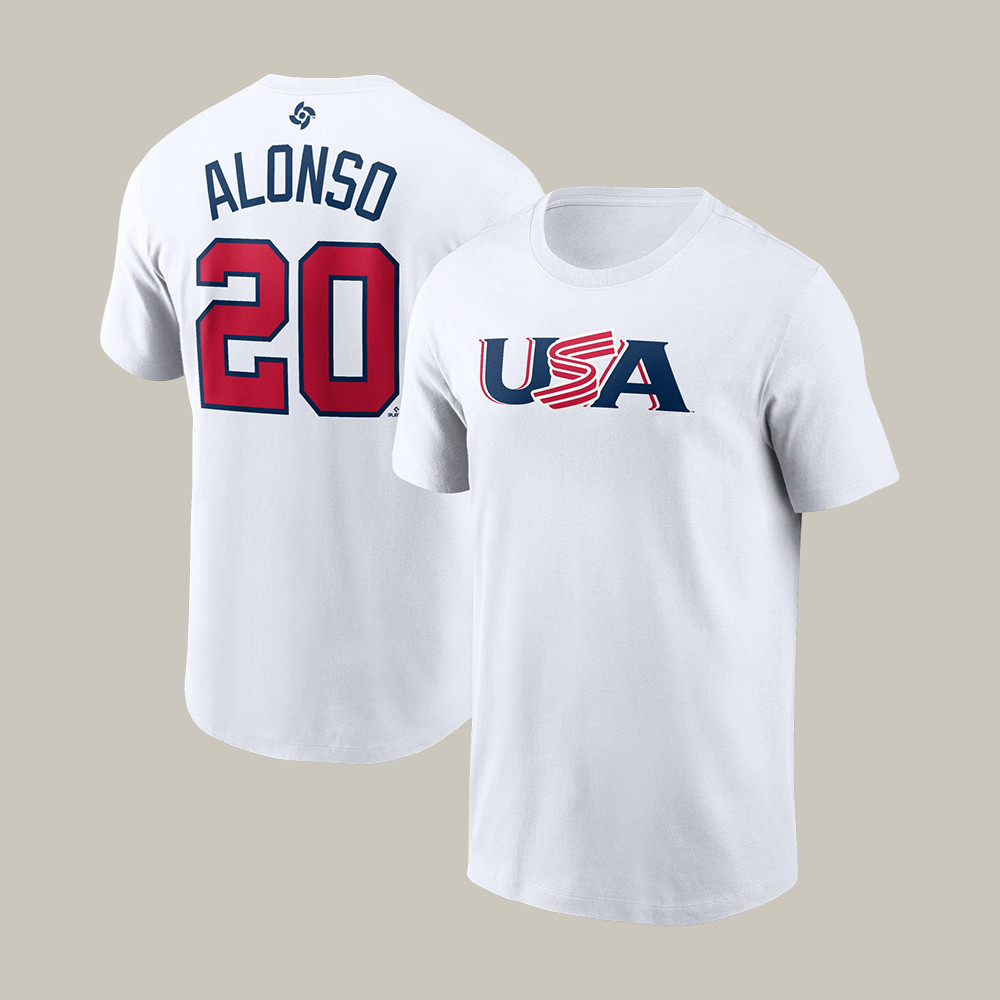 Pete Alonso USA World Baseball Classic 20 T-Shirt Team USA Baseball Merch Game Day Gear