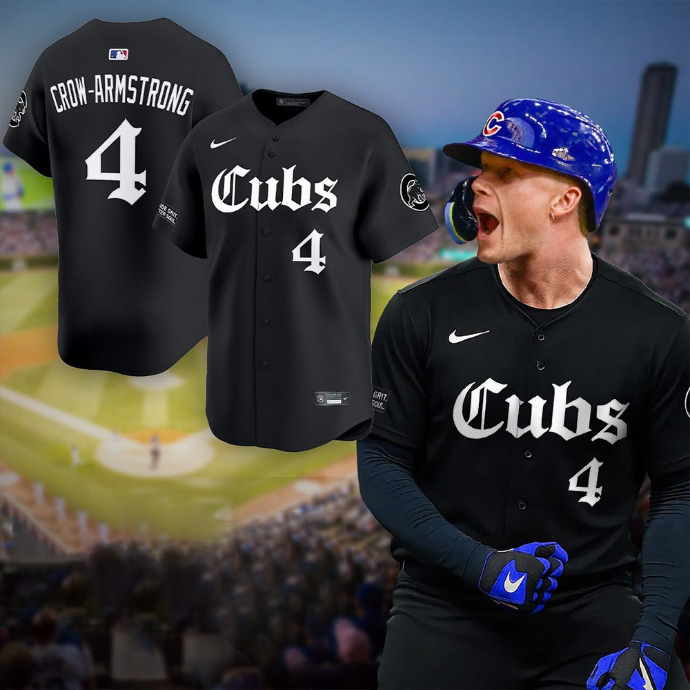 Pete Crow-Armstrong Chicago Cubs Gothic Jersey MLB Cubs Merch Baseball Fan Gifts