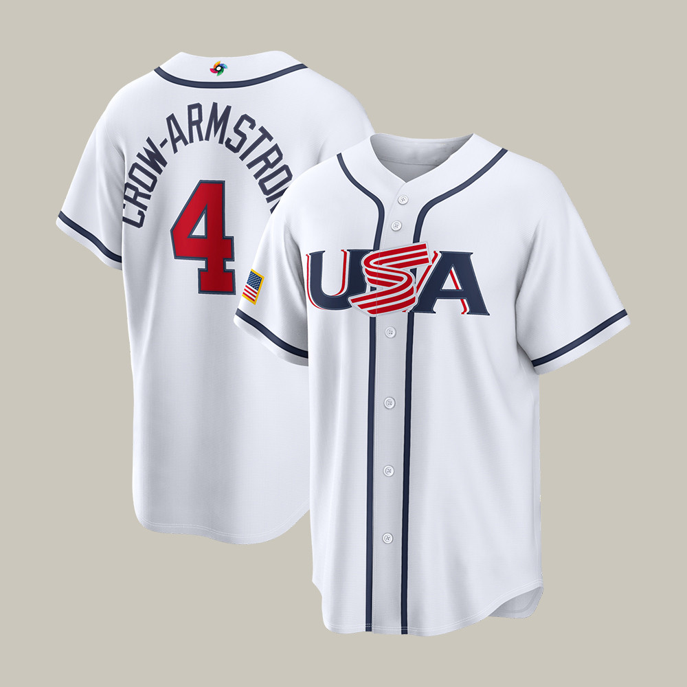 Pete Crow Armstrong USA World Baseball Classic 4 Jersey Team USA Baseball Clothes Fan Gear