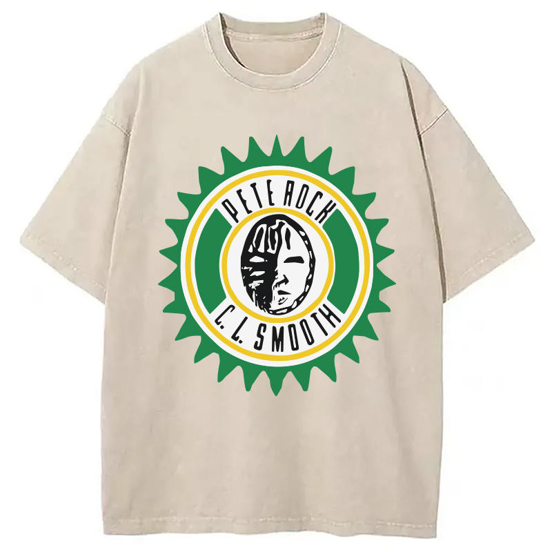 Pete Rock n CL Smooth Washed T-Shirt Soft Cotton Daily Wear Tee Gifts For Him Pete Rock n CL Smooth Washed T-Shirt Soft Cotton Daily Wear Tee Gifts For Him