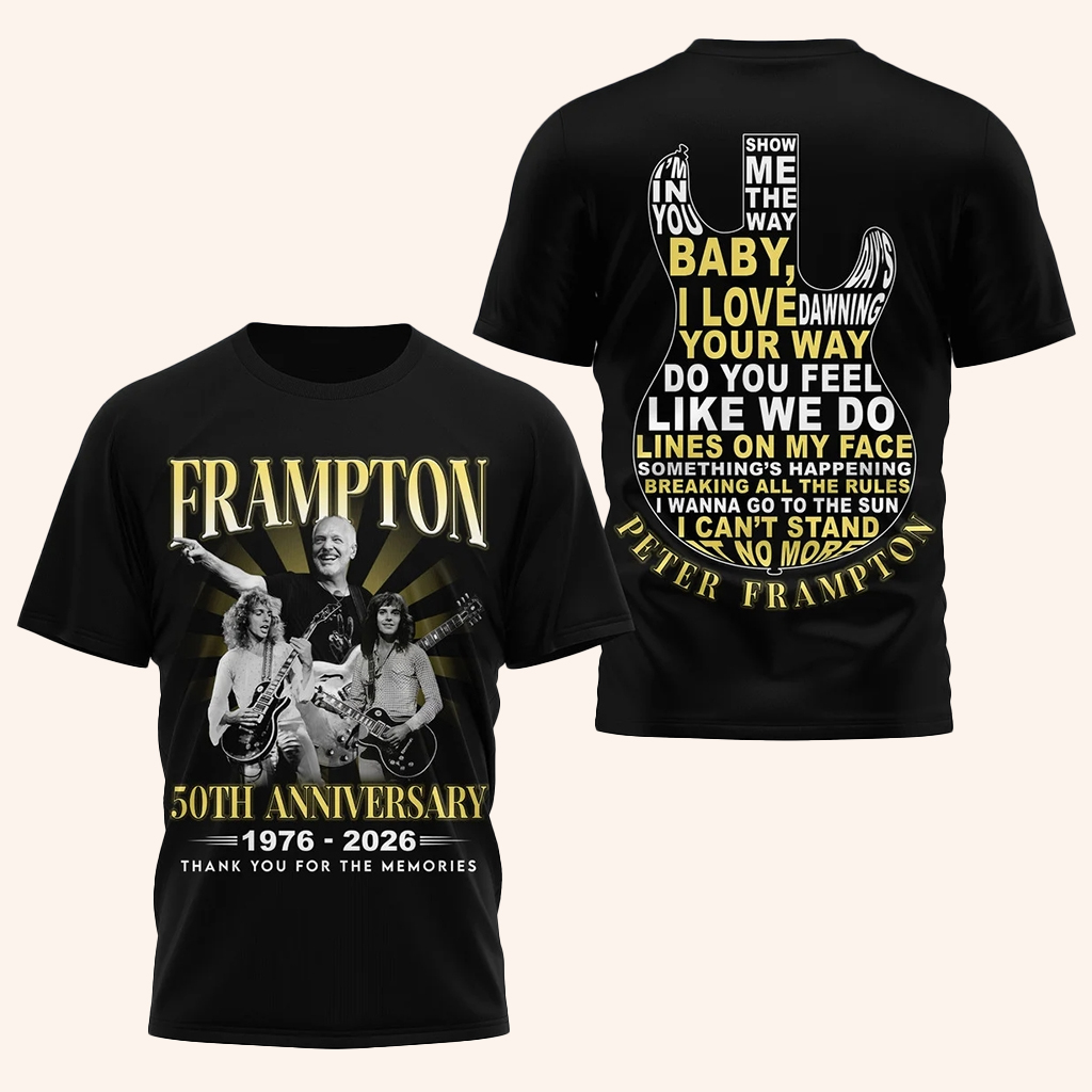 Peter Frampton 50Th Anniversary 2026 Rock Band Shirt Peter Frampton Merch Gifts For Music Fans