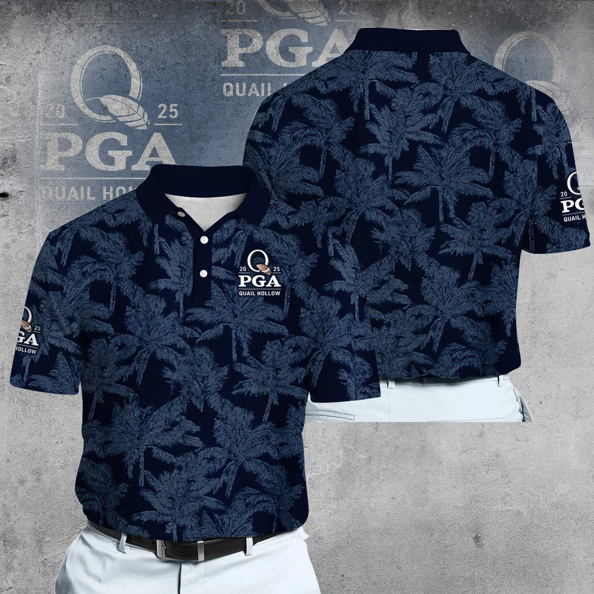 PGA Palm Indigo Men Polo Shirt Golf Gifts For Men