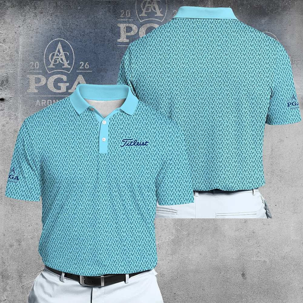 PGA Tour Championship Lavender Fields In Cyan Men 2026 Polo Shirt Best Gift For Golfers