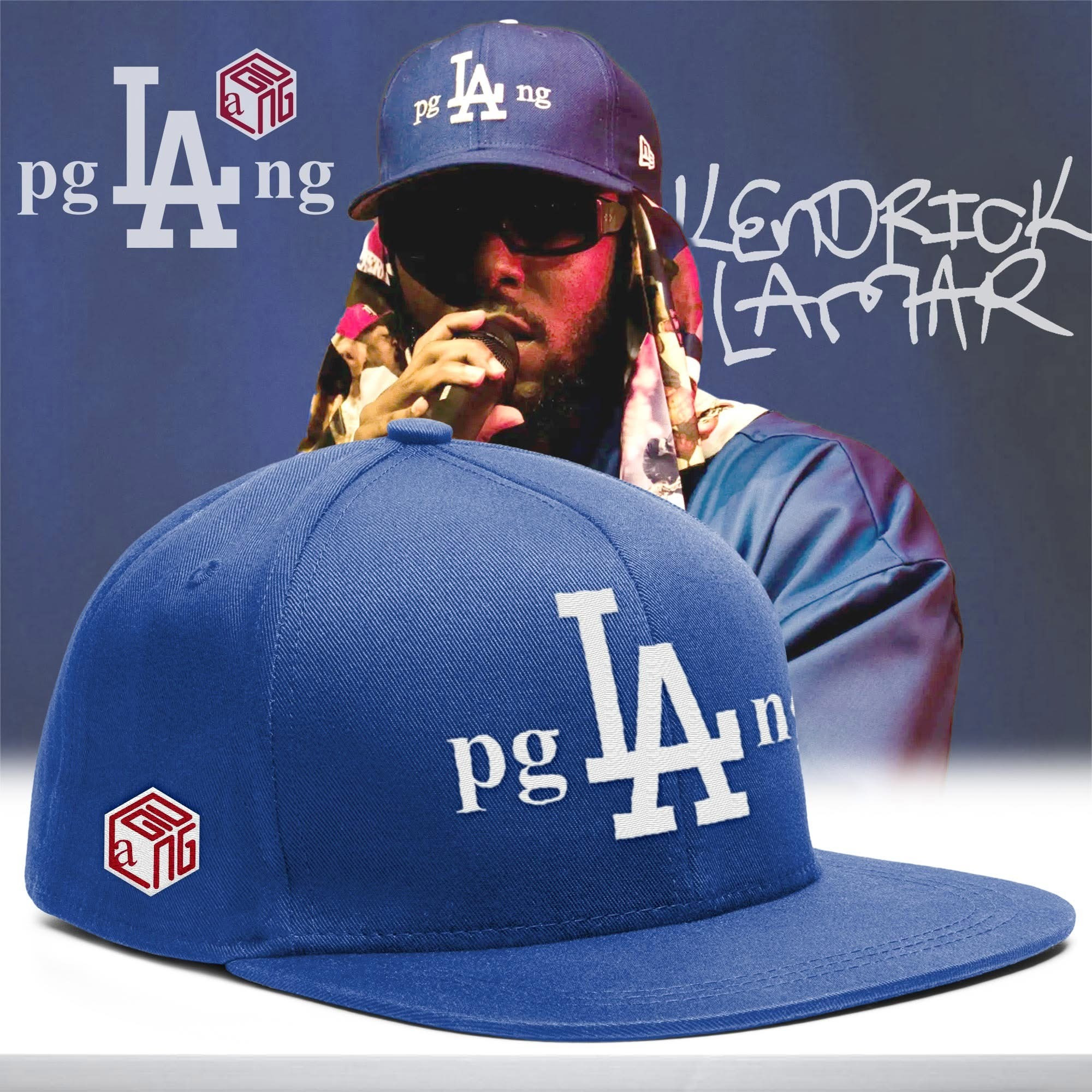 PgLang Hat Kendrick Lamar X PgLang Cap Los Angeles Dodgers Fan Merch Gift Ideas