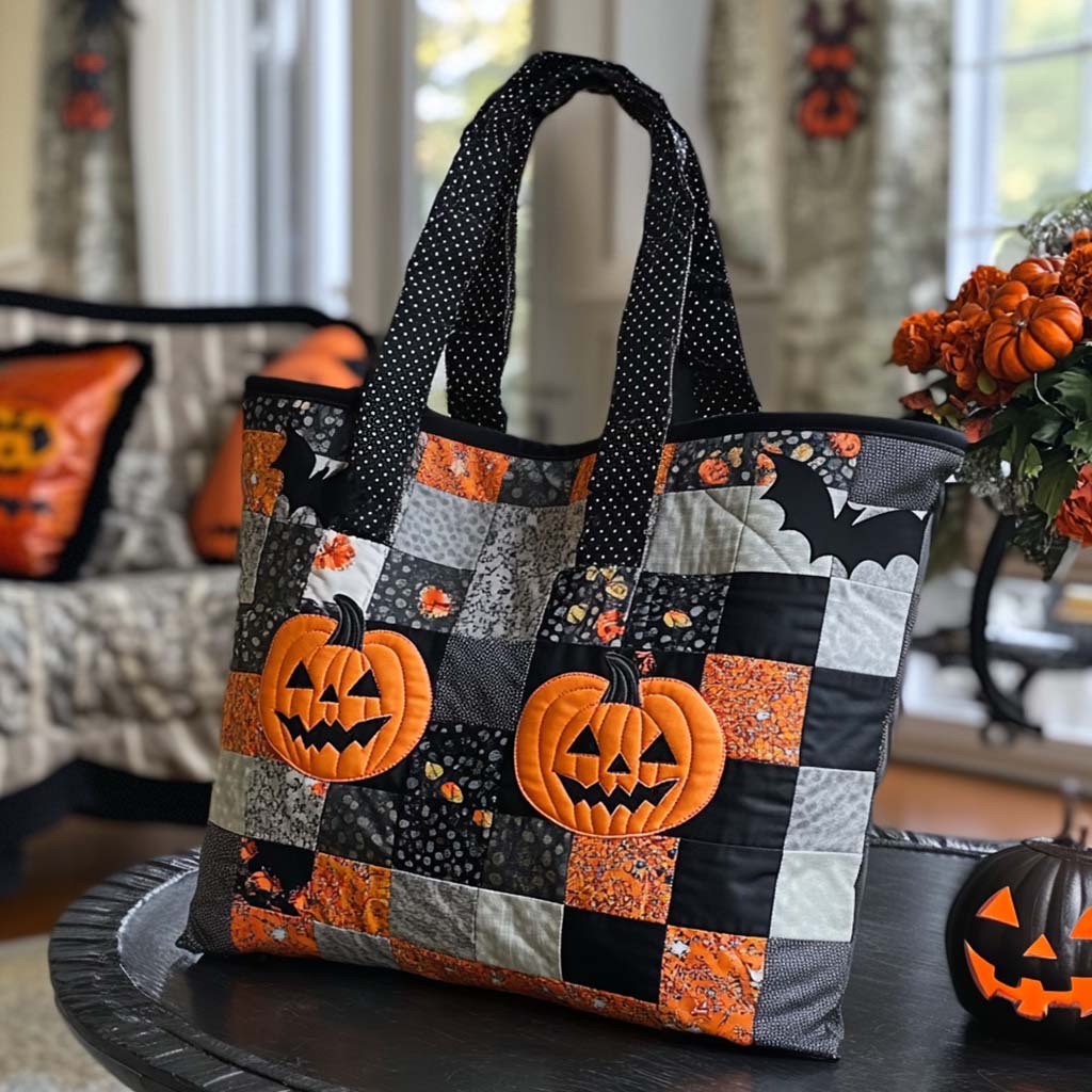 Phantom Trail Quilted Tote Bag Gift For Halloween