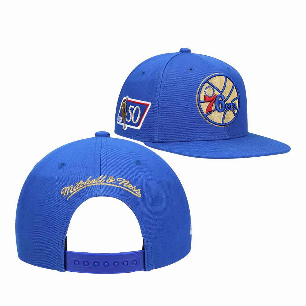 Philadelphia 76ers 50th Anniversary Snapback Hat 2026 NBA Playoffs Merch Basketball Gear