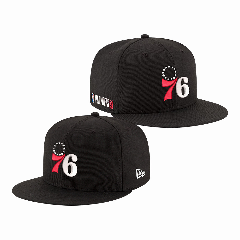 Philadelphia 76ers New Era NBA Playoffs 9FIFTY Snapback Hat Basketball Merch 76ers Gear