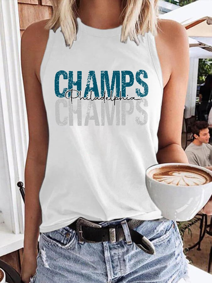 Philadelphia Eagels Merch Champs Tank Top Game Day Clothing Gifts For Women