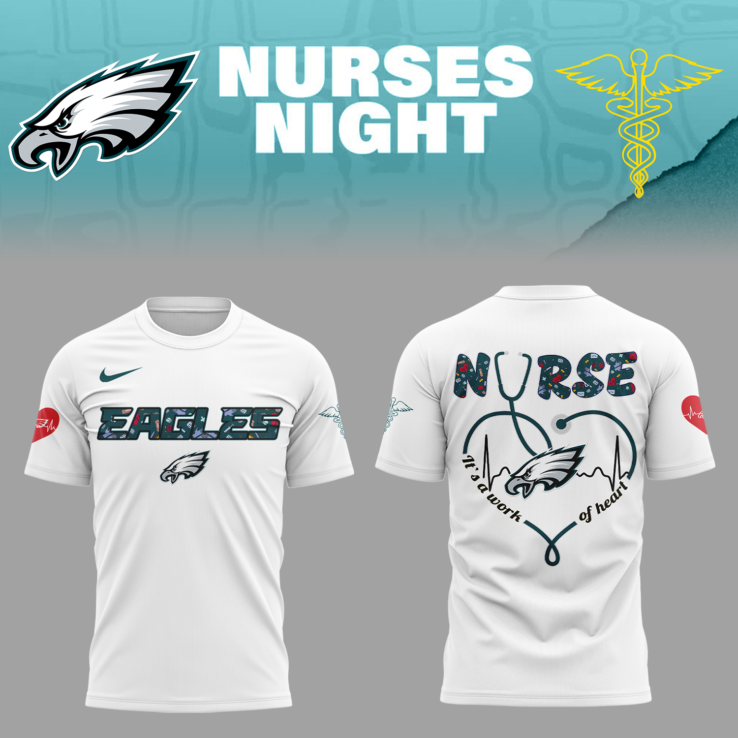 Philadelphia Eagles American Football Nurses Appreciation T-Shirt Gifts To Give Football Players