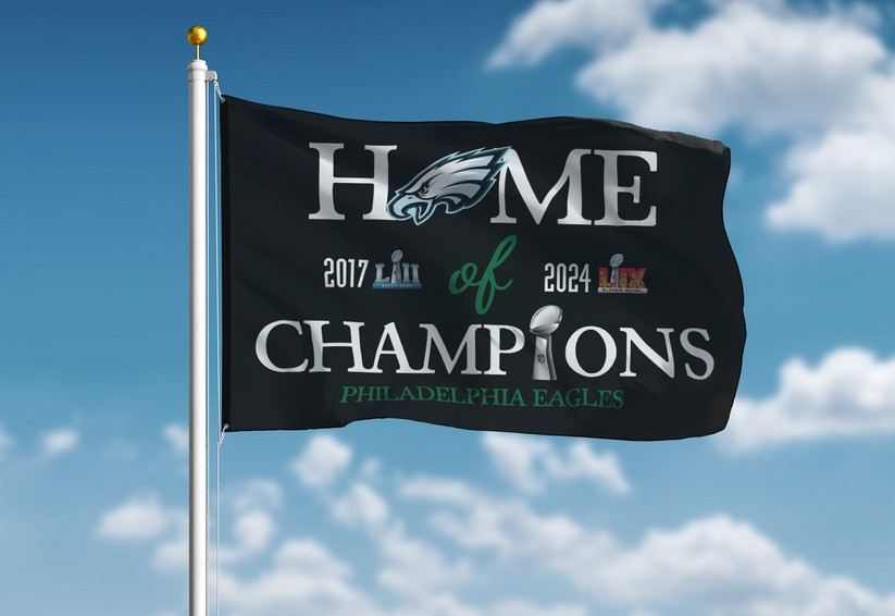 Philadelphia Eagles Champions Flag Eagles Super Bowl Lix Home Of Champions Merch Fan Gift