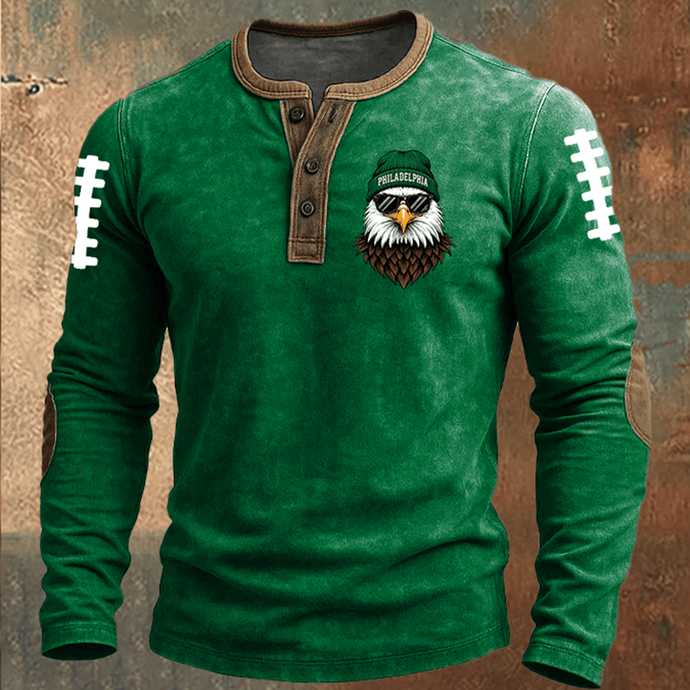 Philadelphia Eagles Football Button Long Sleeve Shirt Game Day Clothing Football Fan Gear