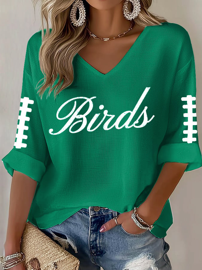 Philadelphia Eagles Merch Birds V-Neck Long Sleeve Shirt Football Eagles Merch Football Gift