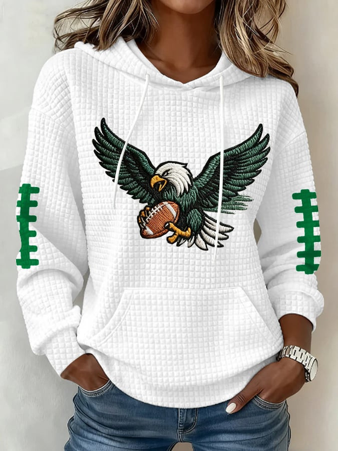 Philadelphia Eagles Merch Eagle Design Hoodie Game Day Hooded Sweatshirt Girlfriend Gift Ideas