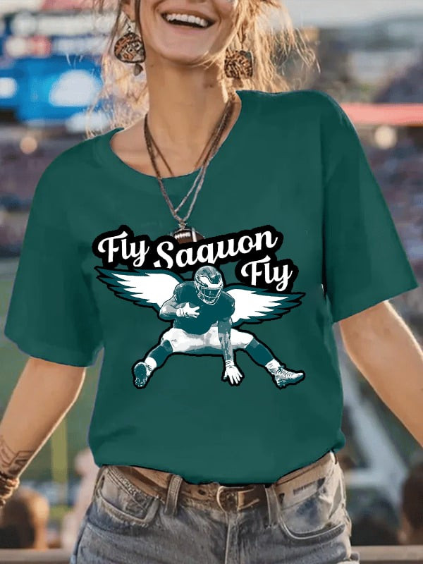 Philadelphia Eagles Merch Fly Saquon Fly T-Shirt Football Clothes Cool Gift Ideas