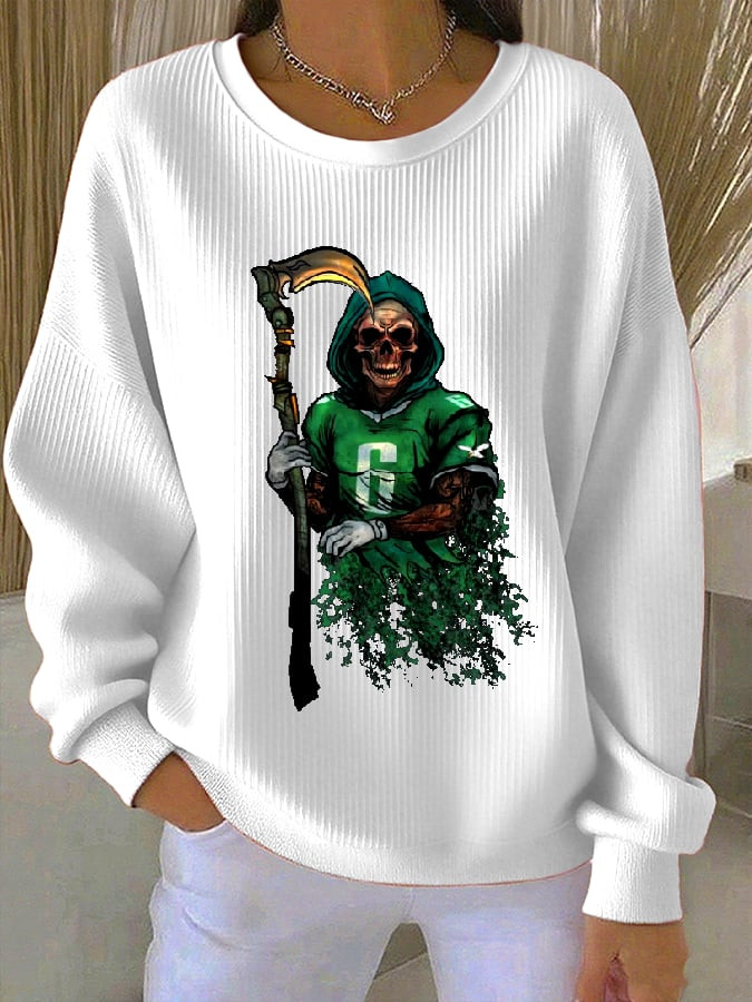 Philadelphia Eagles Merch Reaper Graphic Sweatshirt Team Eagles Sweatshirt Gifts For Mother
