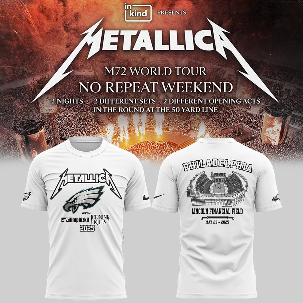 Philadelphia Eagles Metallica M72 World Tour 2025 Shirt Fan Gear Gifts For Metallica Lovers