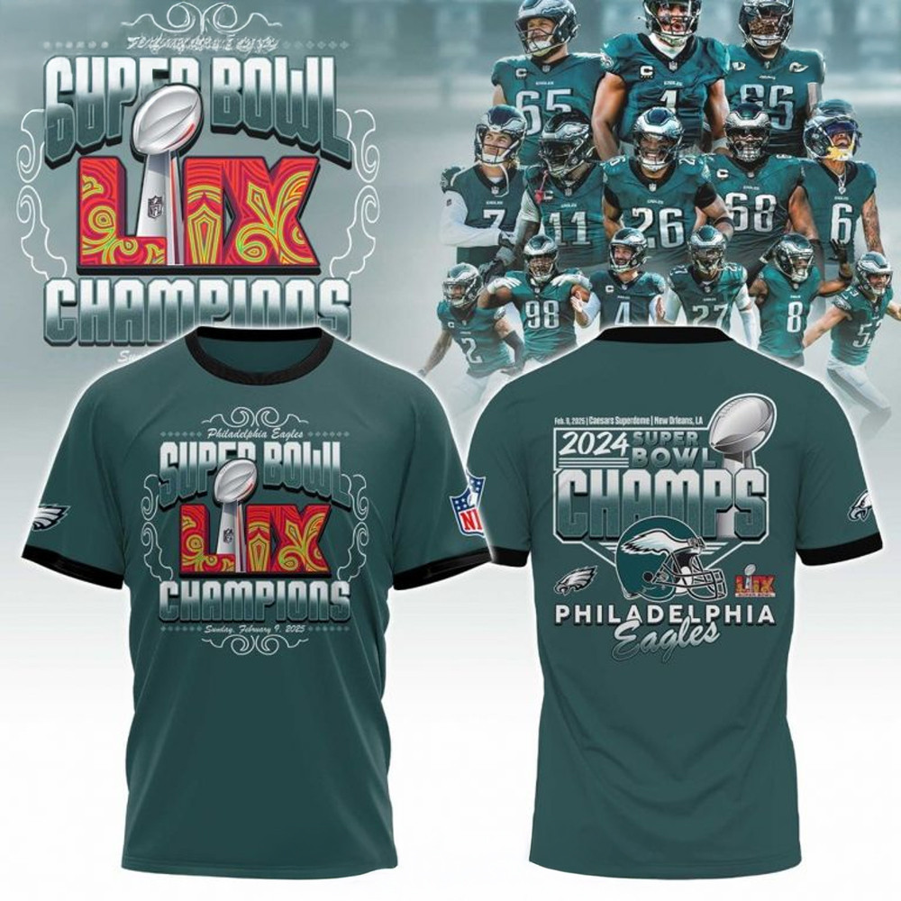 Philadelphia Eagles NFL Super Bowl LIX Champions Limited T-Shirt Gift Ideas For Football Lovers