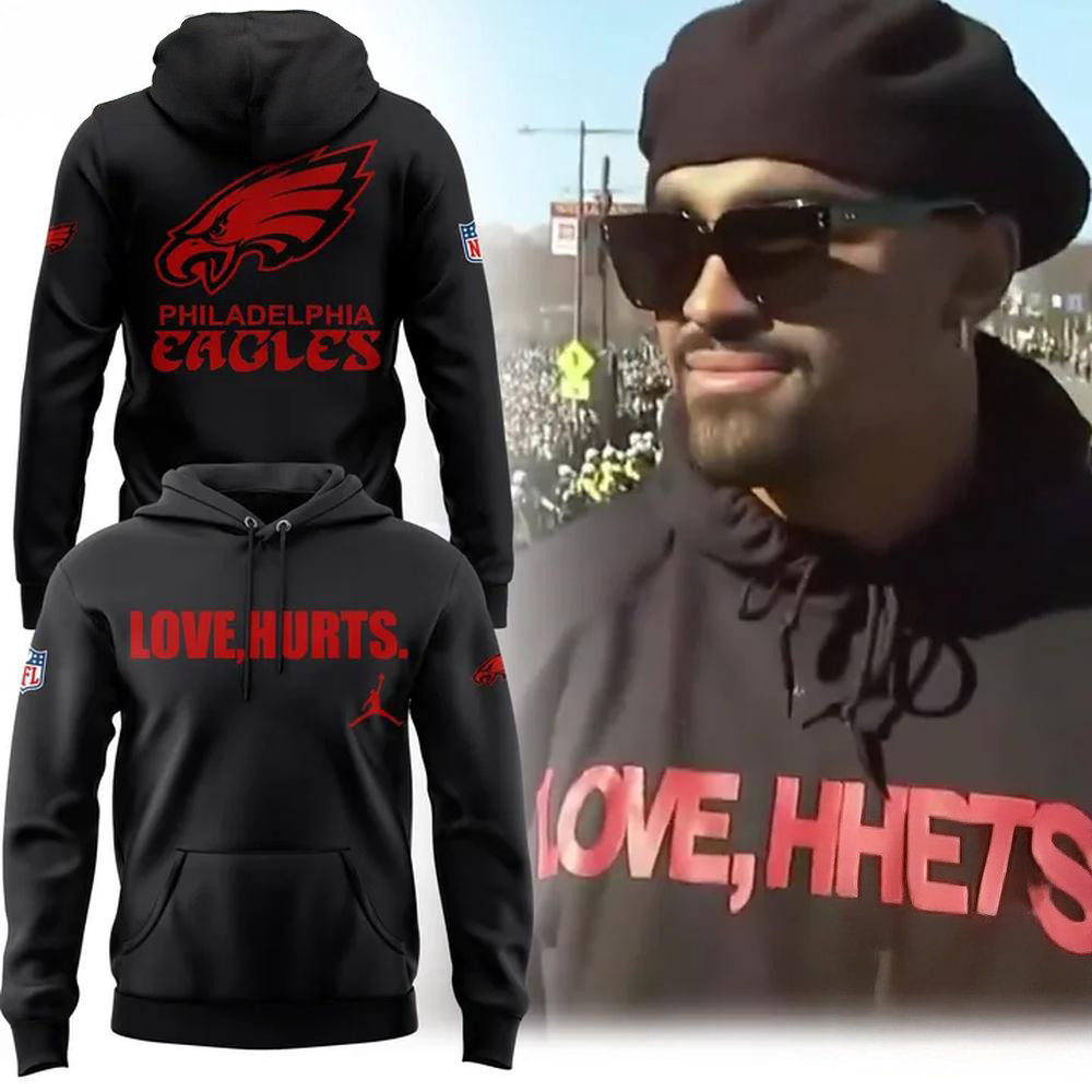 Philadelphia Eagles NFL x Love Hurts 2025 Champions New 3D Hoodie Football Fan Gifts