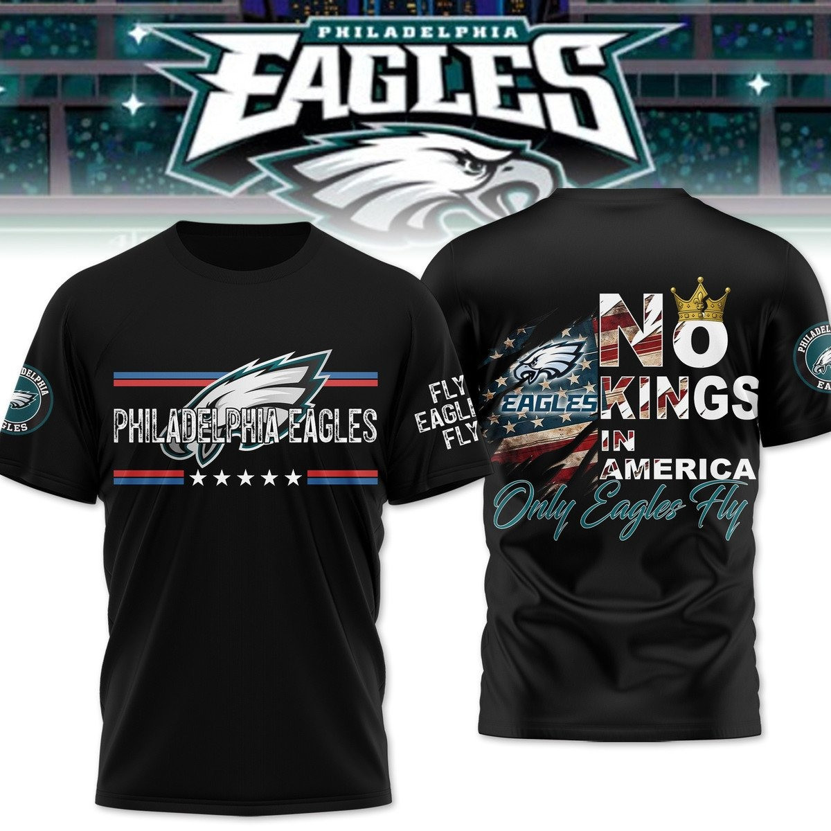 Philadelphia Eagles No King In America T-Shirt Há»key Related Gifts For Guys