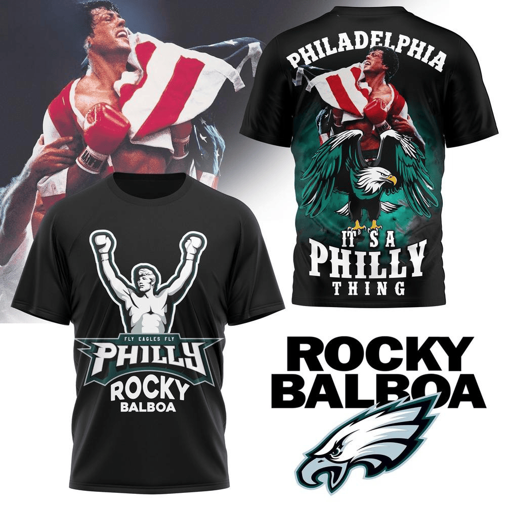 Philadelphia Eagles Rocky Balboa Fly Eagles Fly T-Shirt Presents For Football Fans