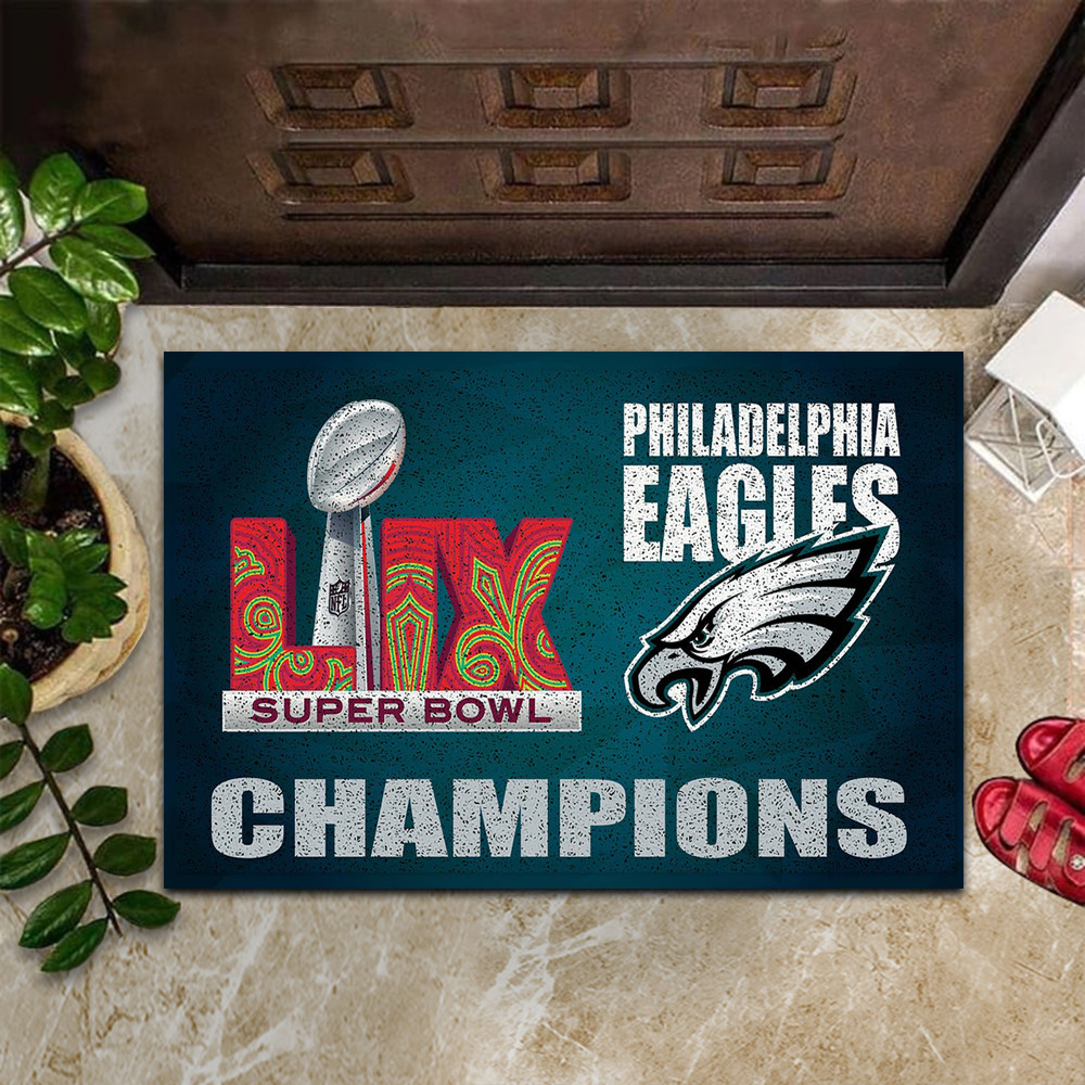 Philadelphia Eagles Super Bowl Champions Doormat Eagles Super Bowl Championship Merch