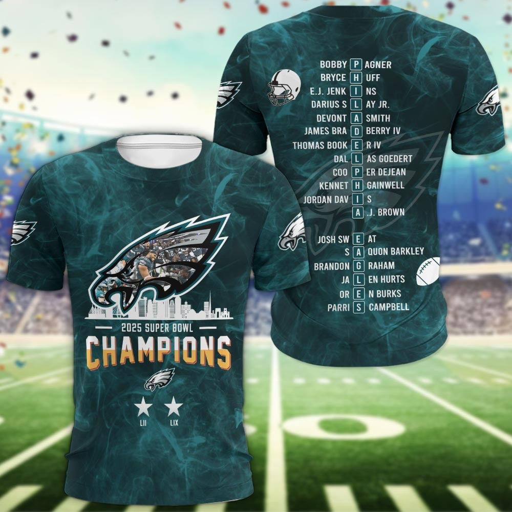 Philadelphia Eagles Super Bowl Champions Shirt 2025 Eagles Super Bowl Merch Fan Gifts