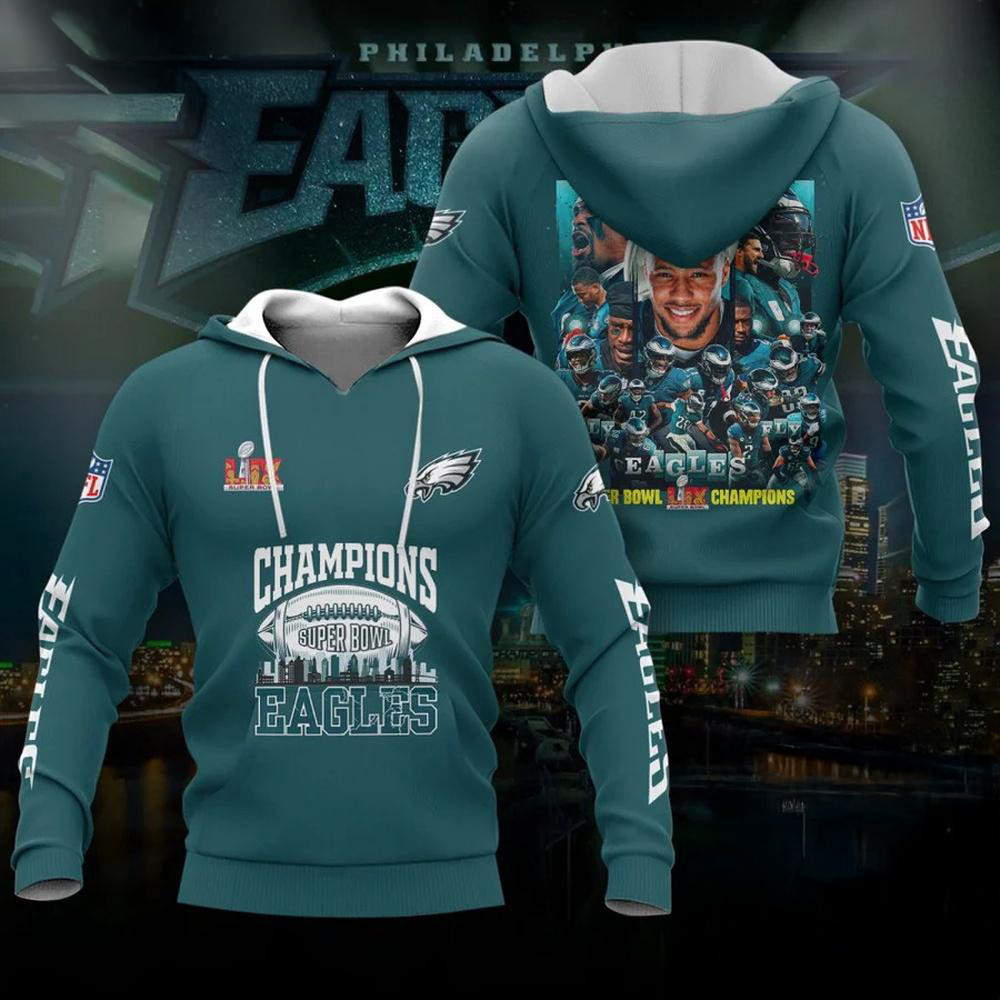 Philadelphia Eagles Super Bowl Lix Champions 2025 New Hoodie Football Fan Gift Ideas