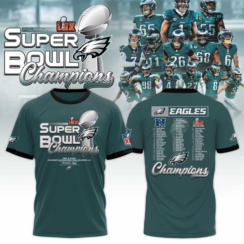Philadelphia Eagles Super Bowl LIX Champions 2025 Shirt Football Lovers Gifts