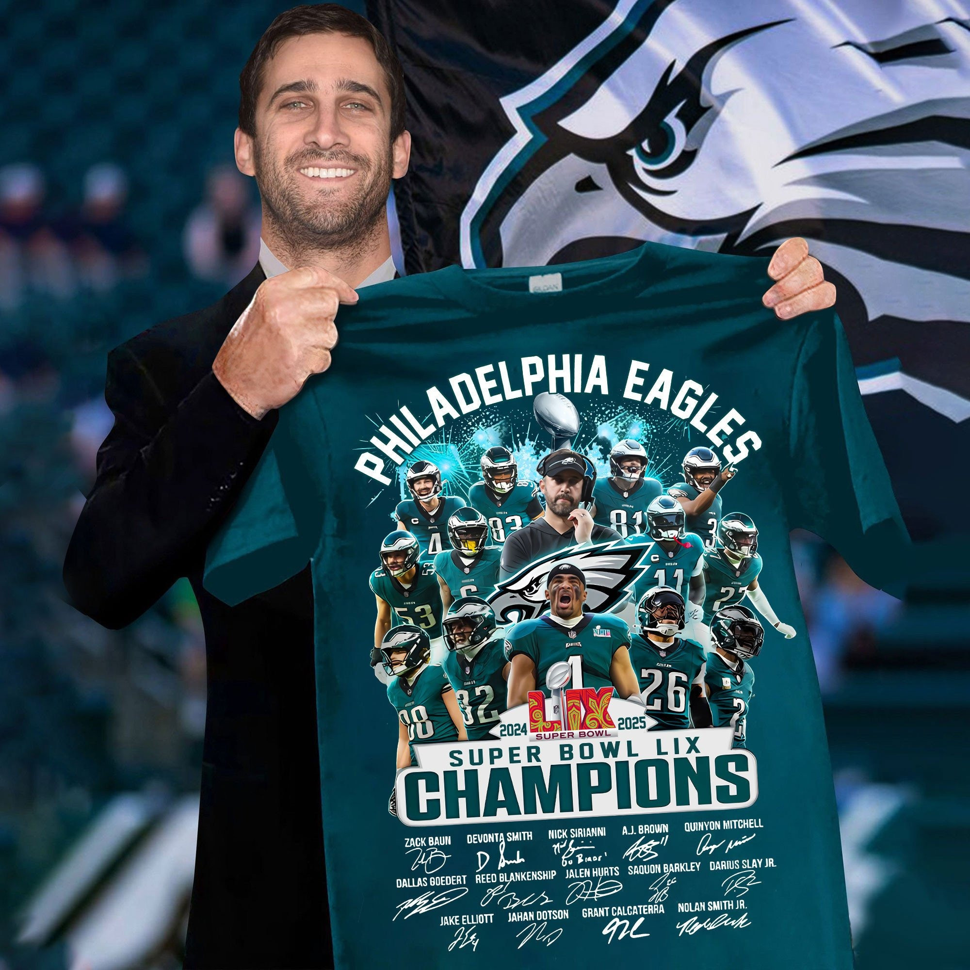 Philadelphia Eagles Super Bowl LIX Champions Shirt 2025 Eagles Championship Tee Shirts Gift