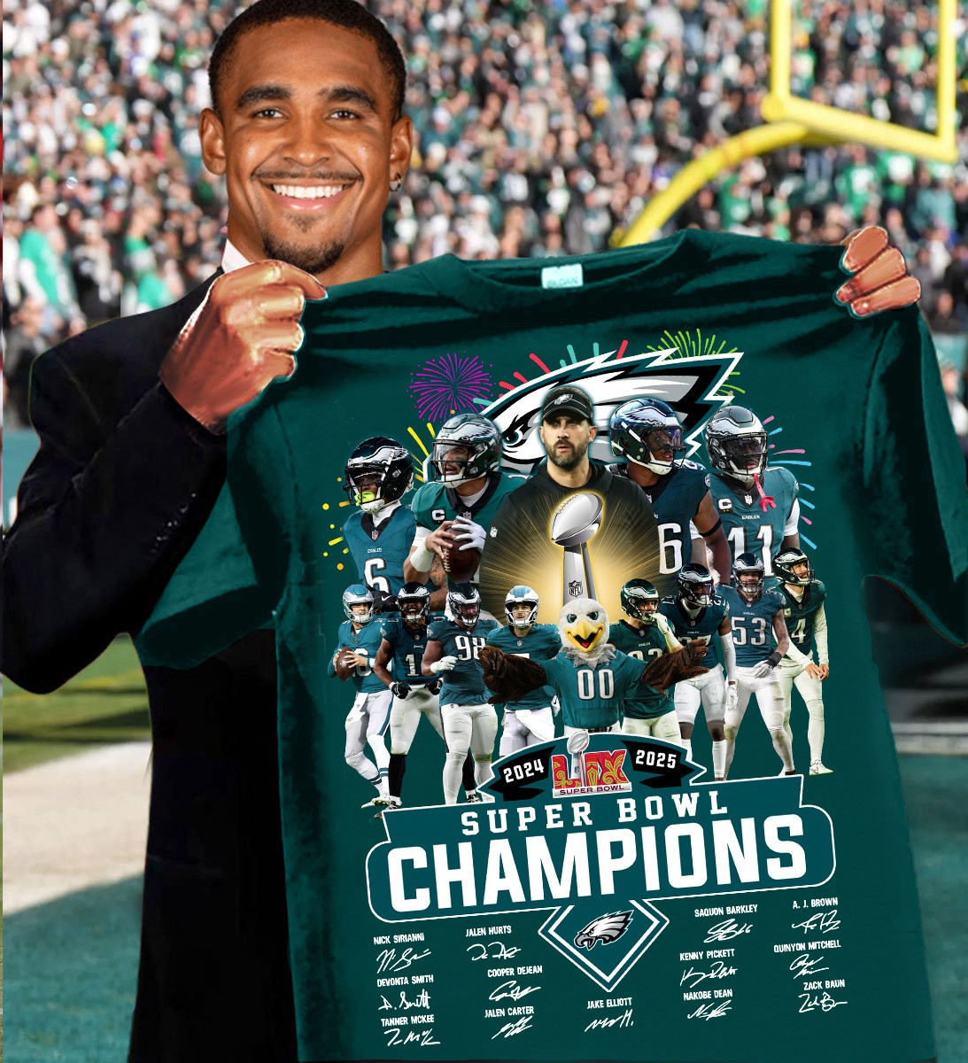 Philadelphia Eagles Super Bowl LIX Champions T-Shirt 2025 Philly Eagles Fan Merch