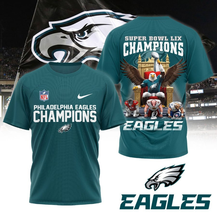 Philadelphia Eagles Super Bowl LIX Champions T-Shirt NFL Eagles Championship Fan Merch