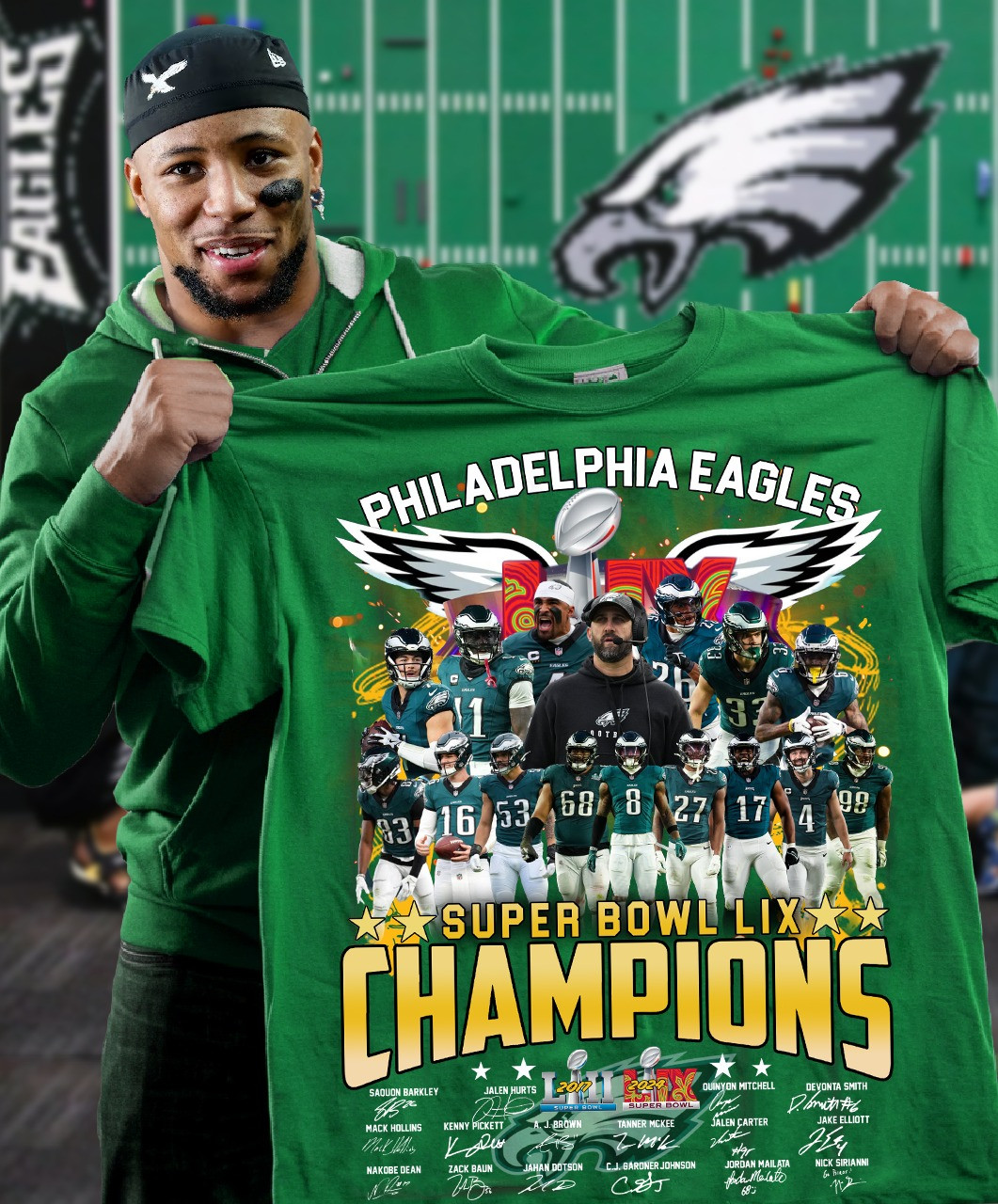 Philadelphia Eagles Super Bowl LIX Champions T-Shirt Presents For Football Fans