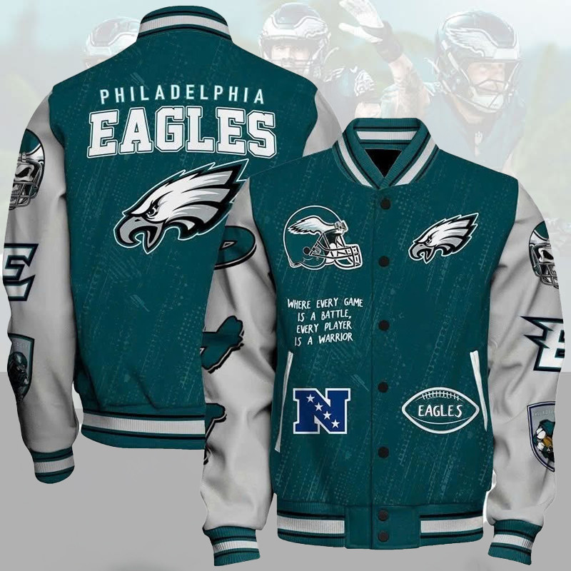 Philadelphia Eagles Varsity Jacket Where Every Game Is A Better Player Is A Warrior