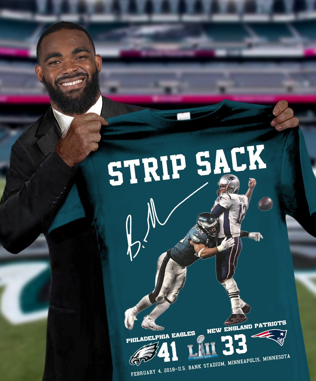 Philadelphia Eagles VS New England Patriots Strip Back T-Shirt Gifts For Football Fans