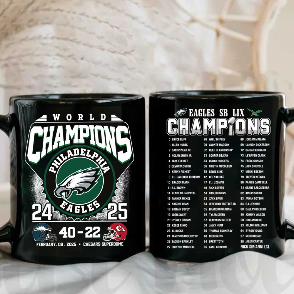Philadelphia Eagles World Champions 2025 Mug Merch Gifts For Philly Eagles Fans