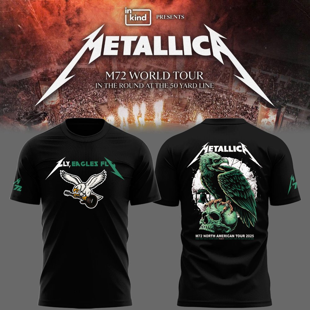 Philadelphia Eagles x Metallica Pennsylvania Concert Black T-Shirt Eagles Merch Best Gifts For Football Players