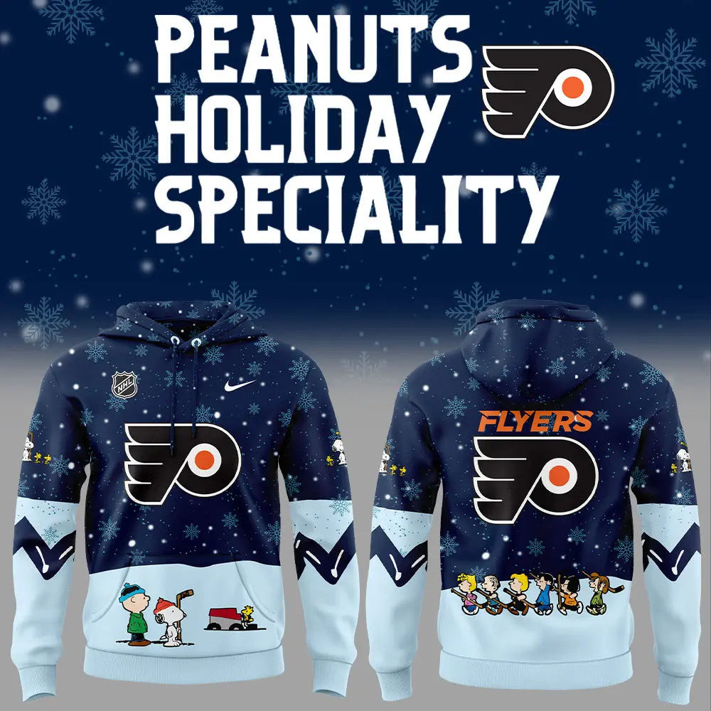 Philadelphia Flyers X Peanuts Hockey Hoodie Snoopy Night Ice Hockey Fan Merch Gift Ideas