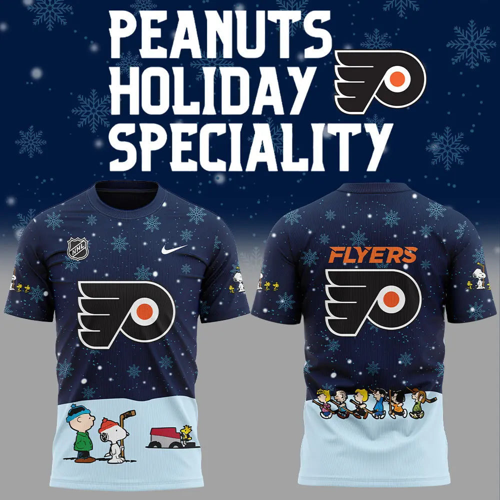 Philadelphia Flyers X Peanuts Hockey Shirt Snoopy Night Ice Hockey Fan Lovers Best Gifts