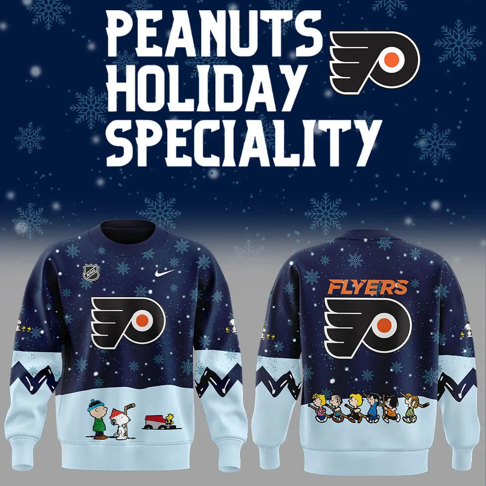 Philadelphia Flyers X Peanuts Hockey Sweatshirt Snoopy Night Ice Hockey Fan Presents