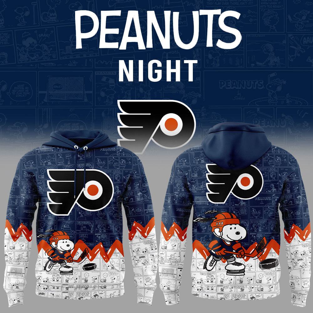 Philadelphia Flyers x Snoopy Peanuts Night Hoodie Ice Hockey Lovers Fan Gifts Christmas