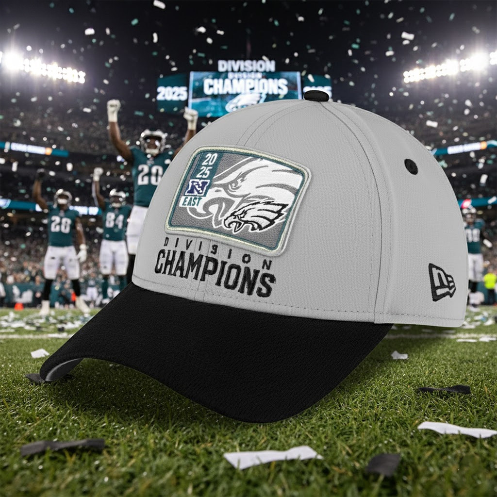 Philadelphia Football 2025 NFC East Champions Hat Division Champions Cap Gifts For Football Fan